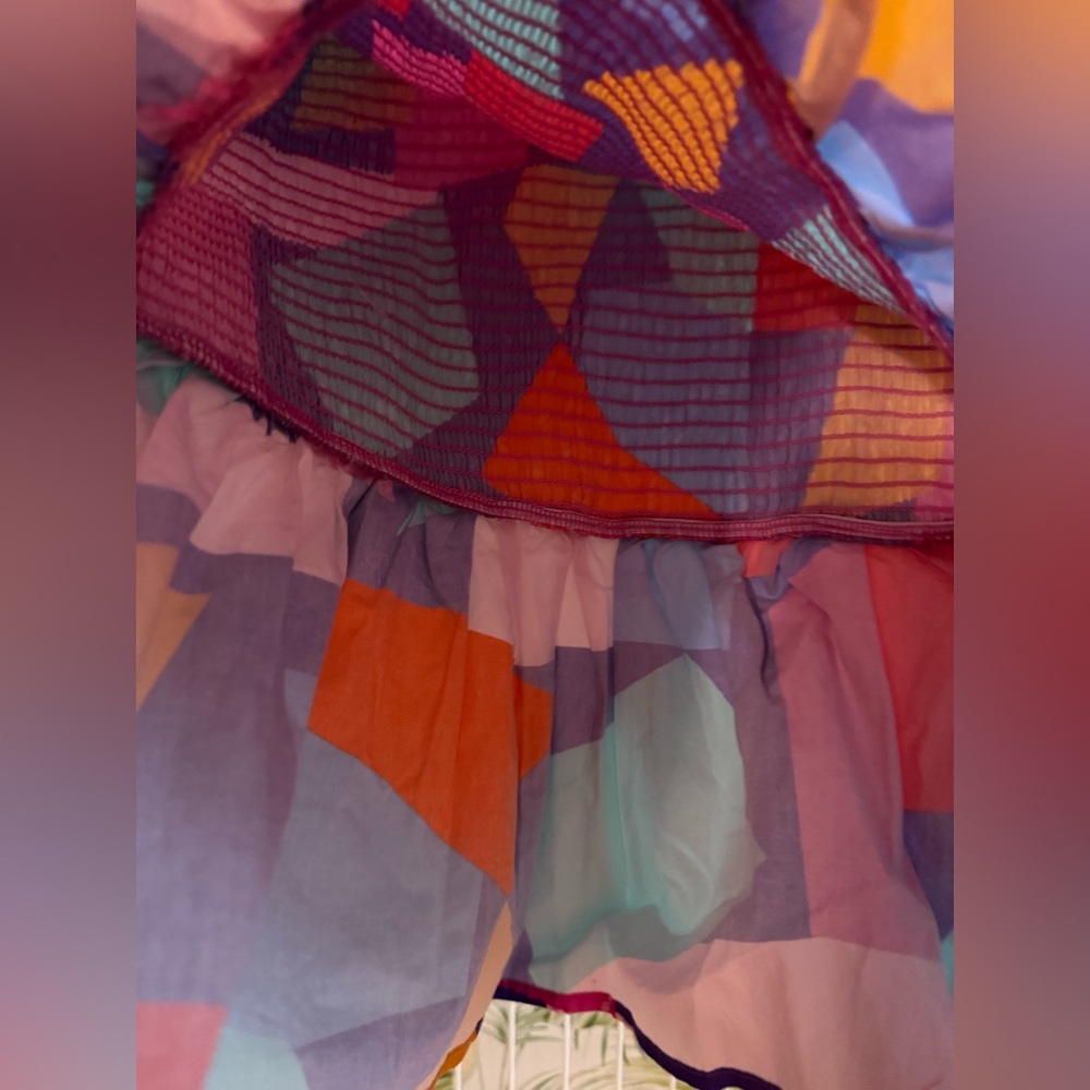 Peach Love Geometric Ruffle Top - Picture 3 of 7
